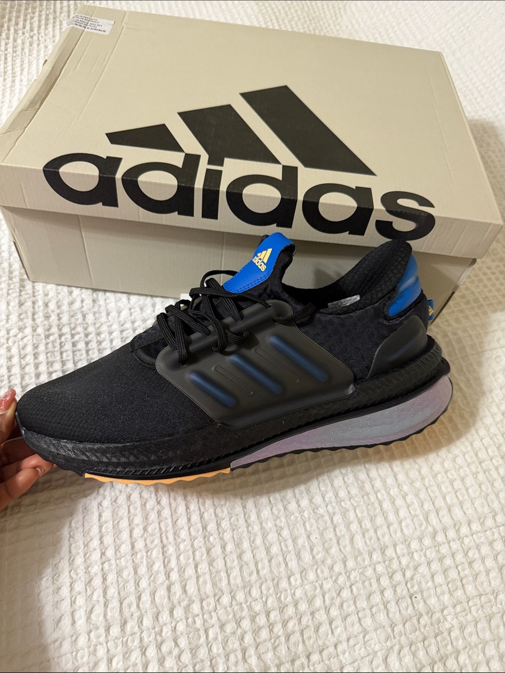 Adidas Men Black Running Shoes with Blue and Orange Accents ( final sale)